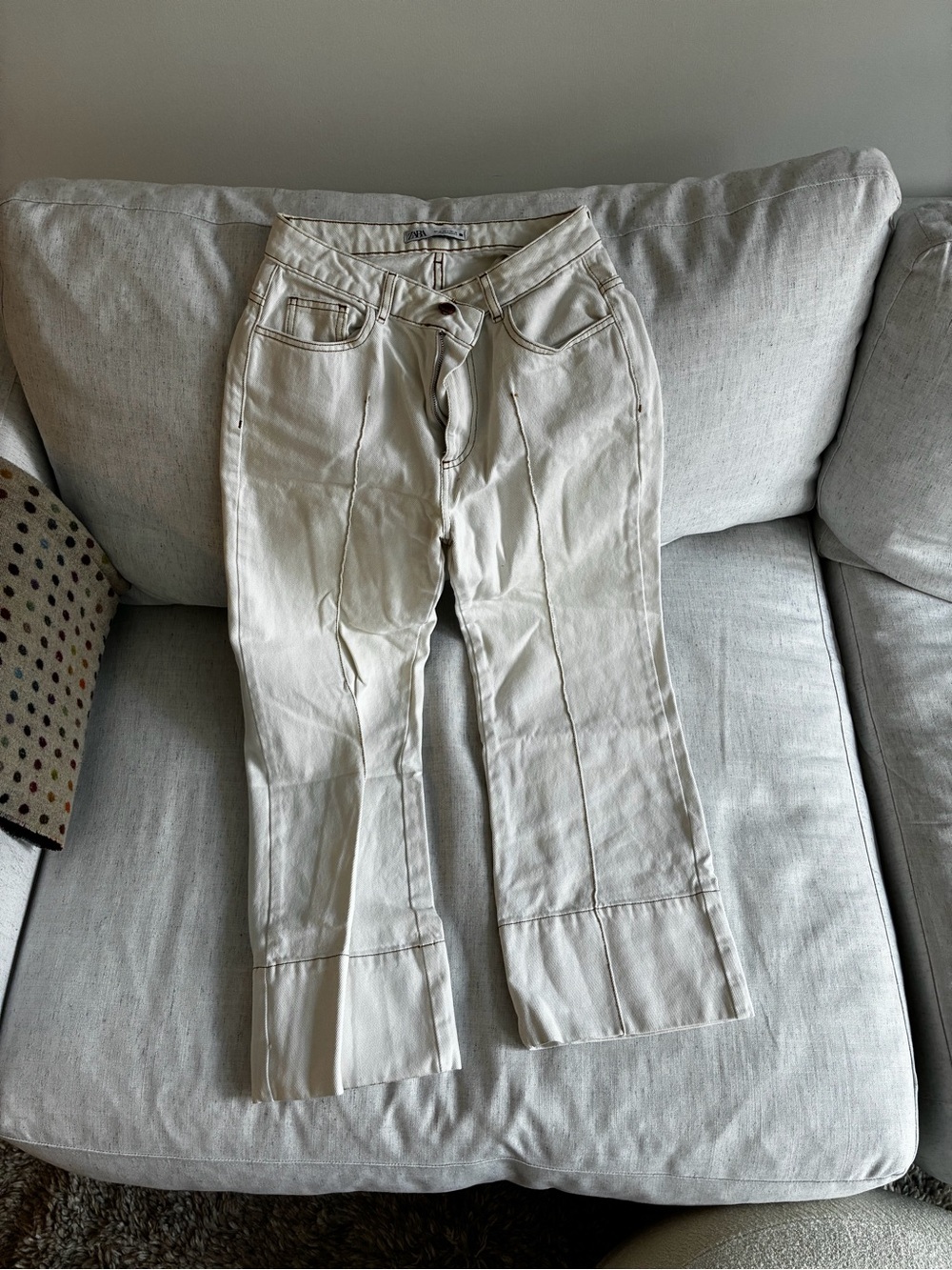 Zara Wide-Leg Jeans with Front Seam Detail